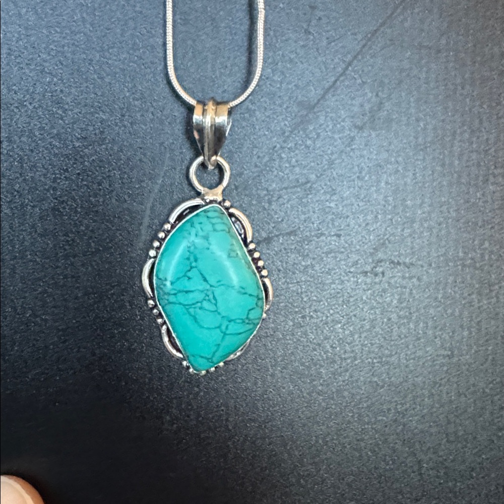 Silver Pendant with Turquoise Stone